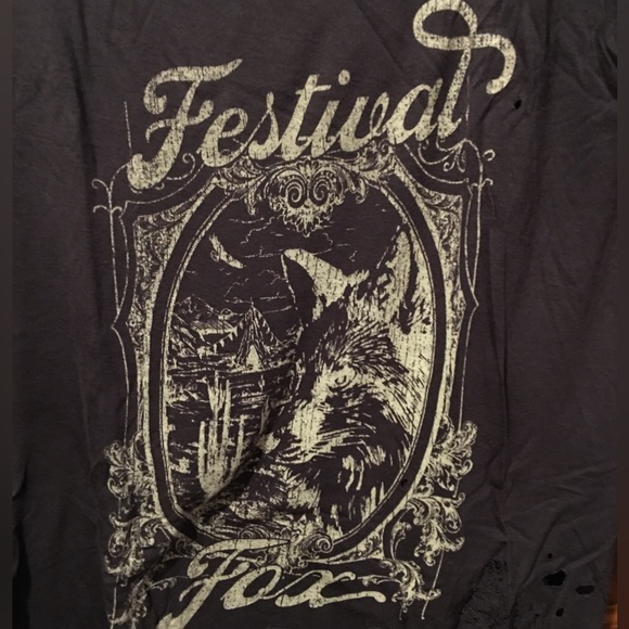 RARE HTF VTG Spell & the Gypsy Collective Festival Fox Distressed Tee, Size L - Picture 3 of 9